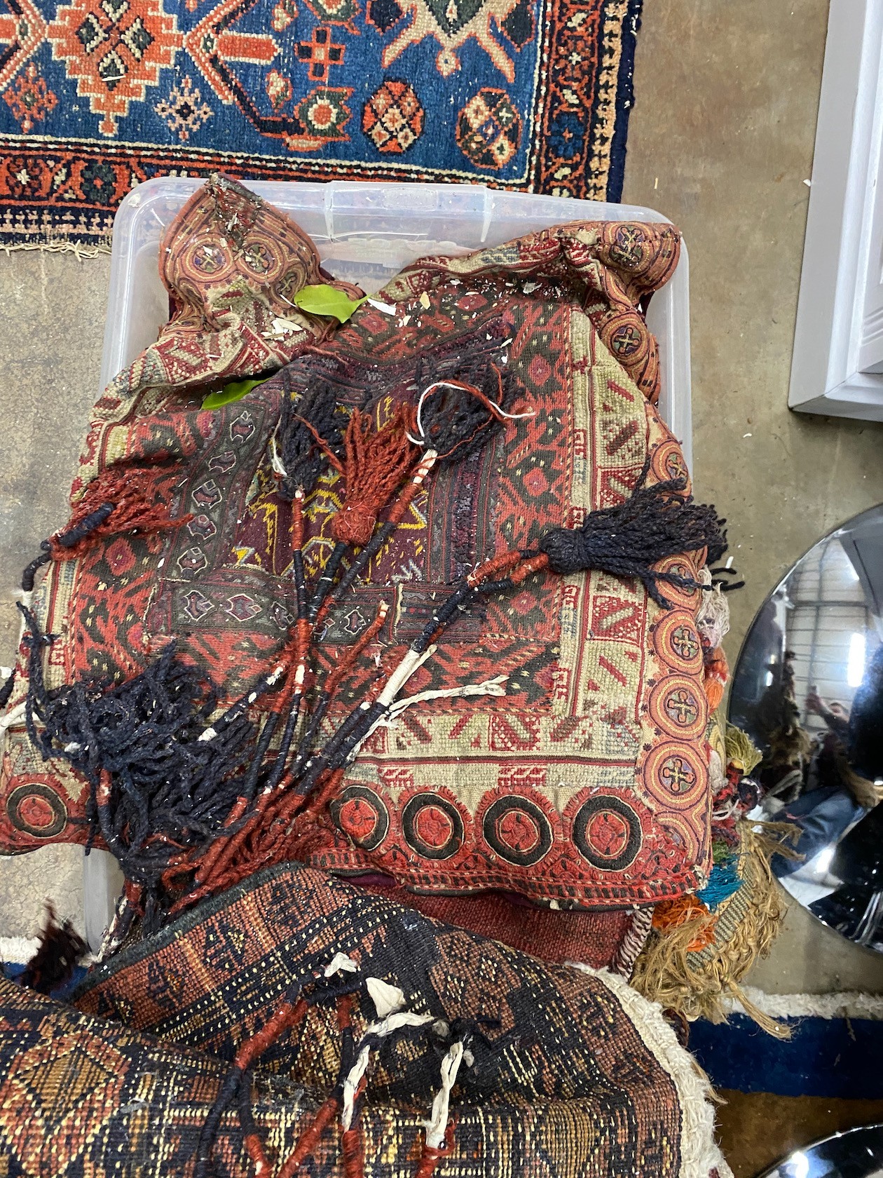 A group of assorted Caucasian saddlebags and other small rugs